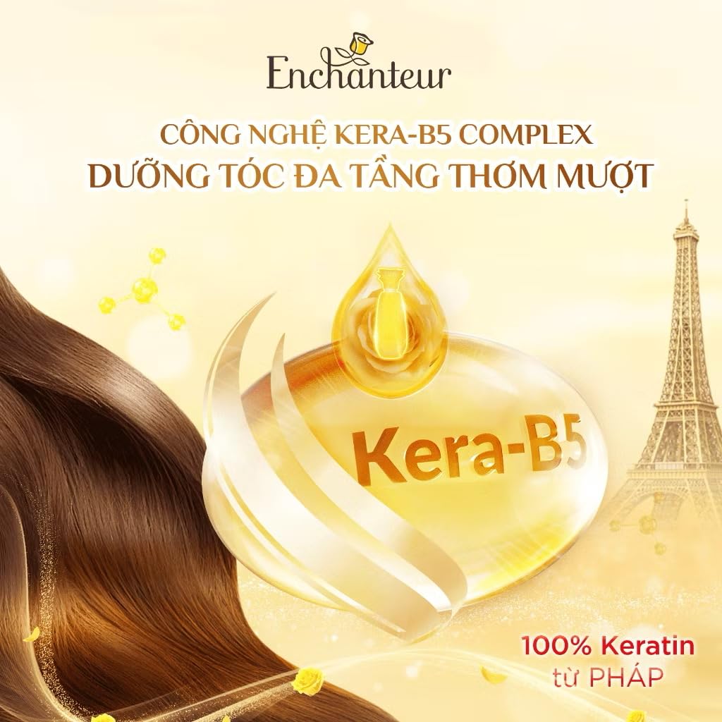 Dau Goi Enchanteur Charming Shampoo with Yellow Rose Extract, Ultra Smooth Hair Care, Floral Fragrance-650gr