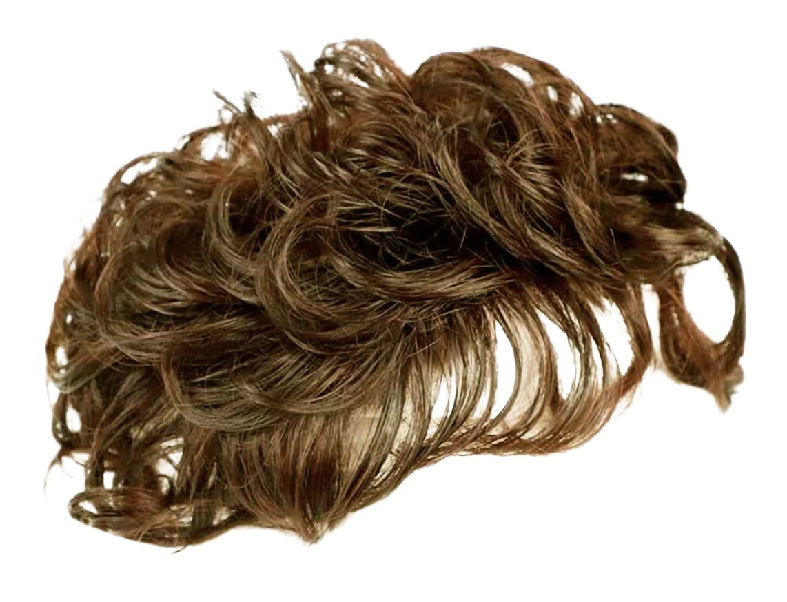 YUDIT Curly hair topper 100% Real human hair topper clip in/on hair pieces for women Thinning Hair and Hair Loss Yudit (Light brown)