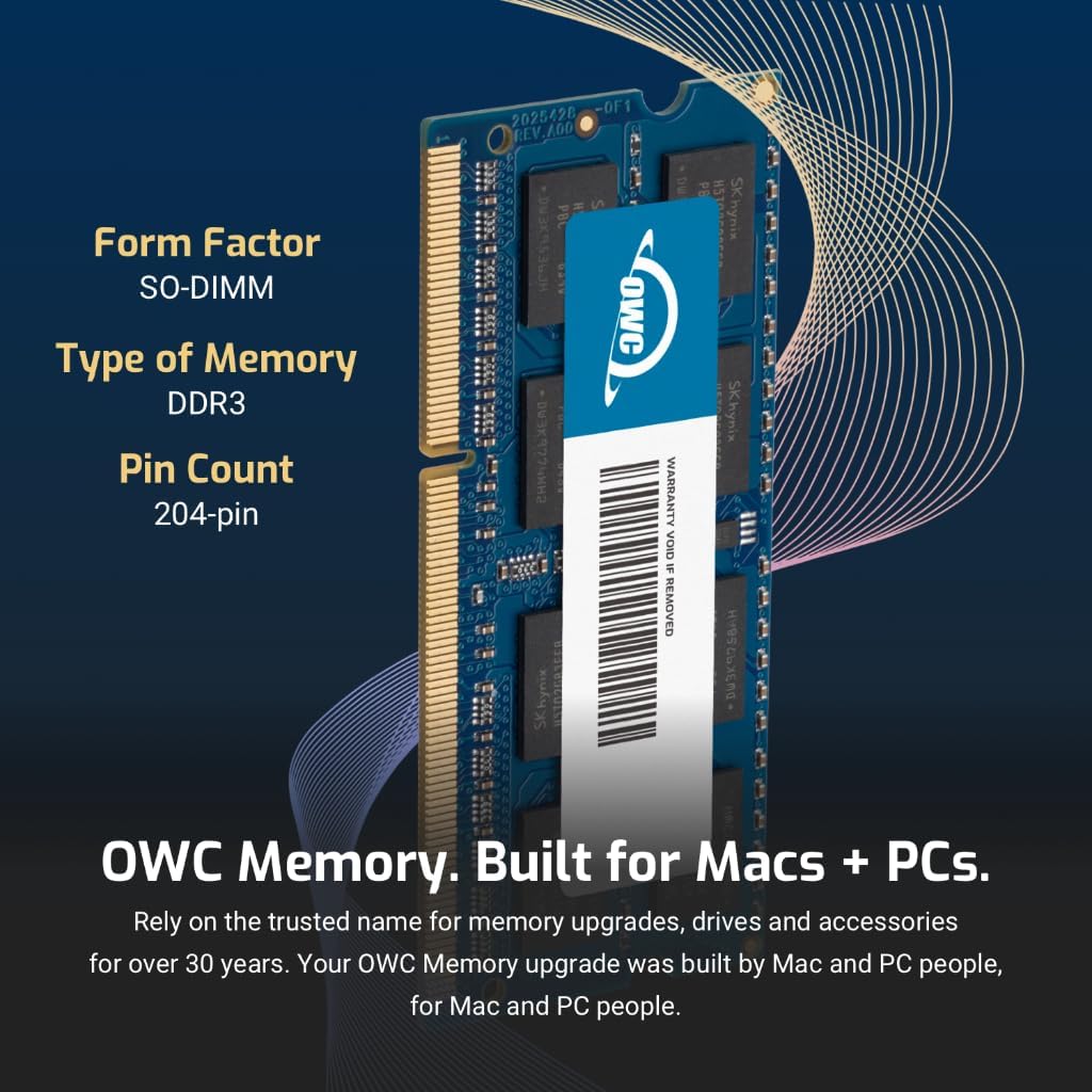 OWC 16GB (2x8GB) DDR3 1333 PC3-10600 CL9 2Rx8 204-pin 1.5V Non-ECC SODIMM Memory RAM Module Kit