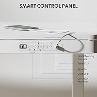 Vista 6 de FLEXISPOT Comhar Escritorio Eléctrico de Pie con Cajones, Puerto de Carga USB A a C, Mesa de Computadora/Portátil para Oficina en Casa de 48