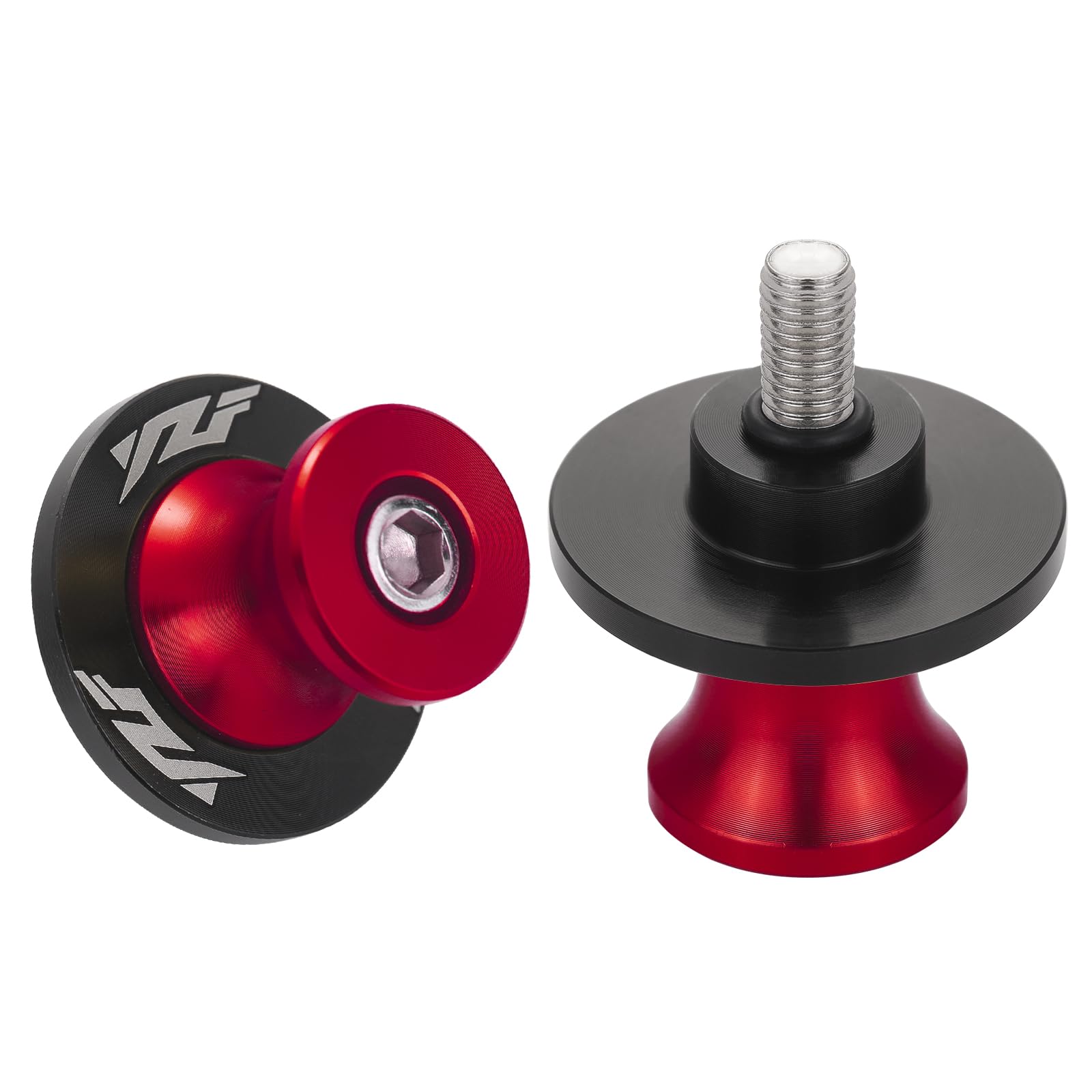 2Pcs Motorcycle Swing Arm Spools for Yamaha YZF R1 R3 R6 R6S R25 R15 R125 600R Aluminum (Red)
