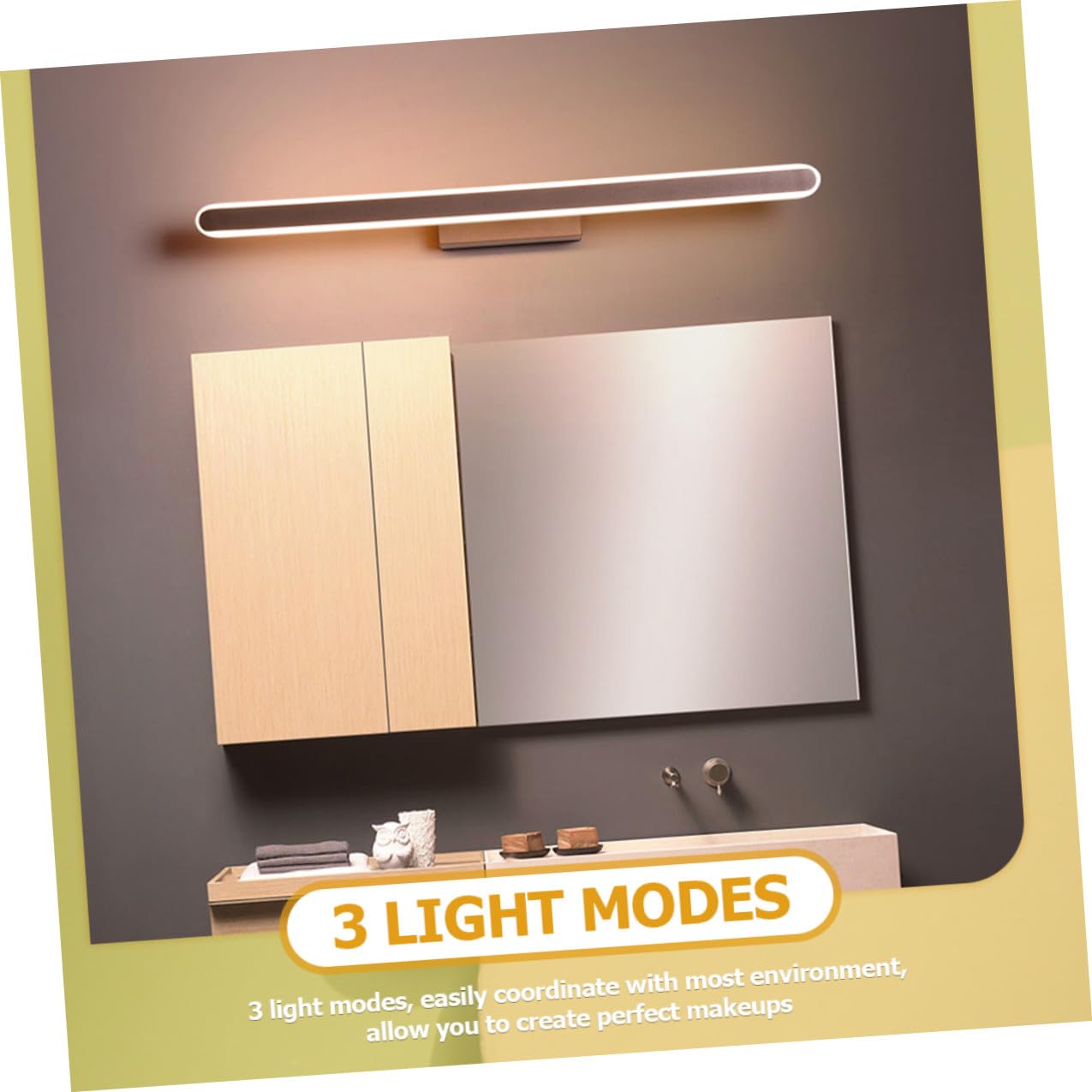 VALICLUD LED Schminktischleuchte aus Aluminium für Spiegel, 1 Satz | Gleichmäßiges Licht, Dimmbar, für Schlafzimmer und Badezimmer, Acryl Elemente