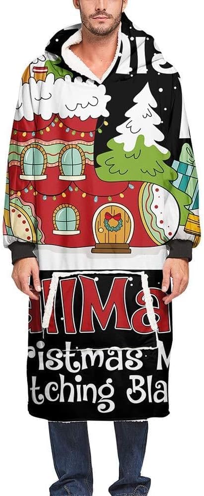 Sweat à capuche surdimensionné de Noël pour cocooning d'hiver et soirées canapé