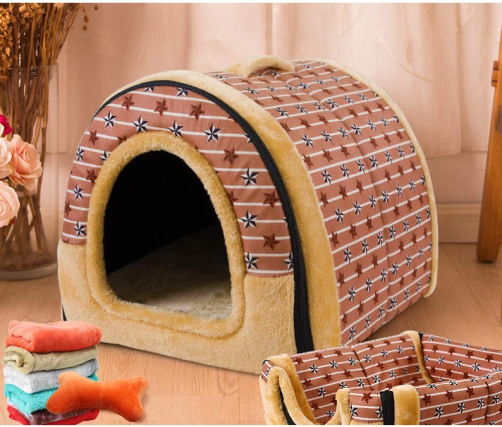 ペットハウス 犬小屋 ドーム型 2way 手提げ 折りたたみ式 取り出し 犬ベット クッション ふわふわ ソフト 通気性 快適 伸縮性 耐久性 噛み耐え 耐汚れ 可愛い 犬 猫 ペット用ベッド 8色選べる S 2xl Faz Co Zm