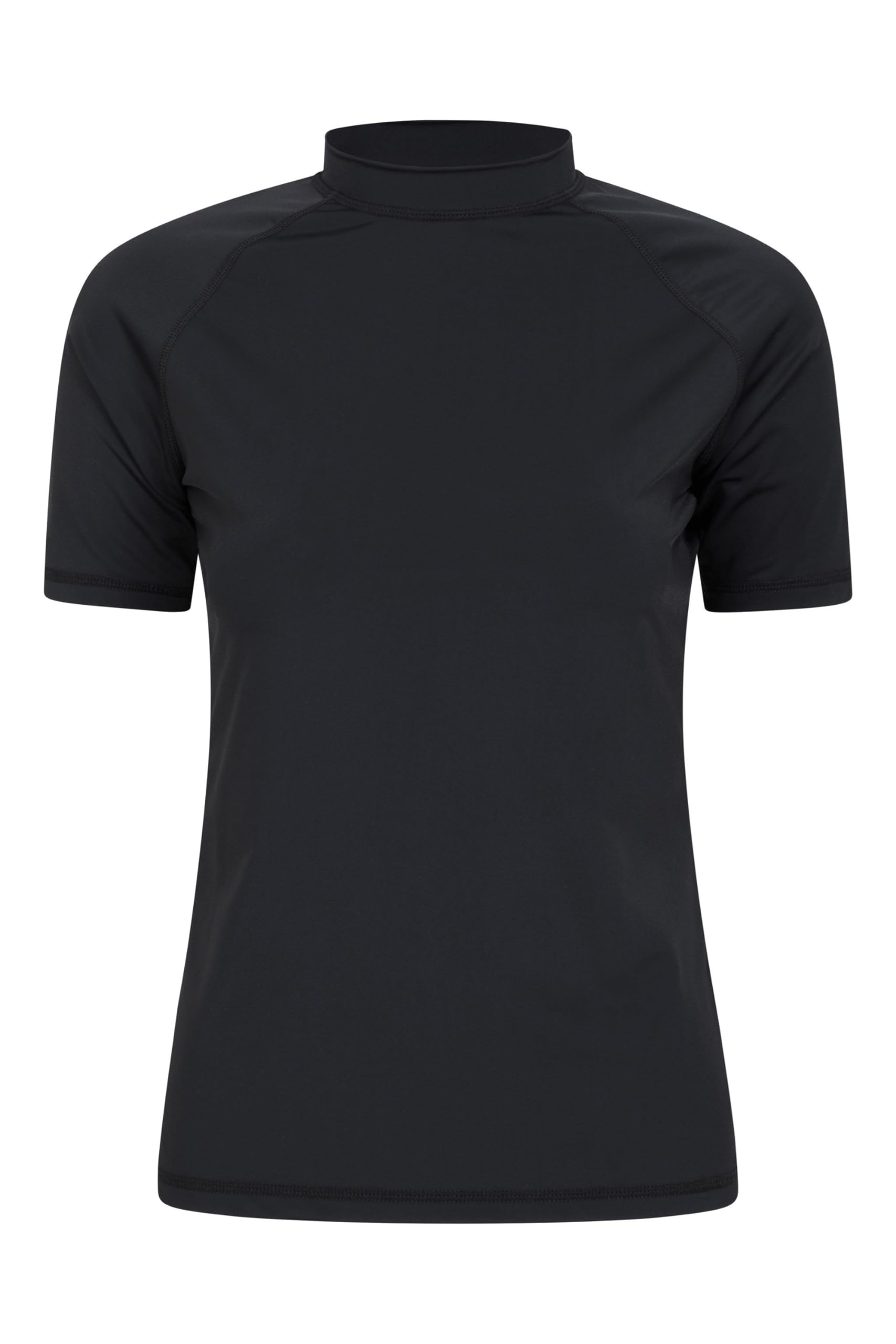 Mountain Warehouse Short Sleeves Womens UV Rash Vest - UPF50+, Ladies Rash Guard, Quick Dry, Flat Seams Top - Spring Summer Swimming, Beach, Under a Wetsuit Black Women's Size 18