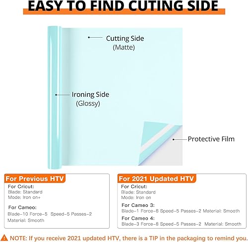 Miniatura 334 de HTVRONT - Rollo de vinilo termotransferible, 12 in x 8 ft, para diseños en camisetas, fácil de cortar y despegar, para planchar y máquinas Cricut