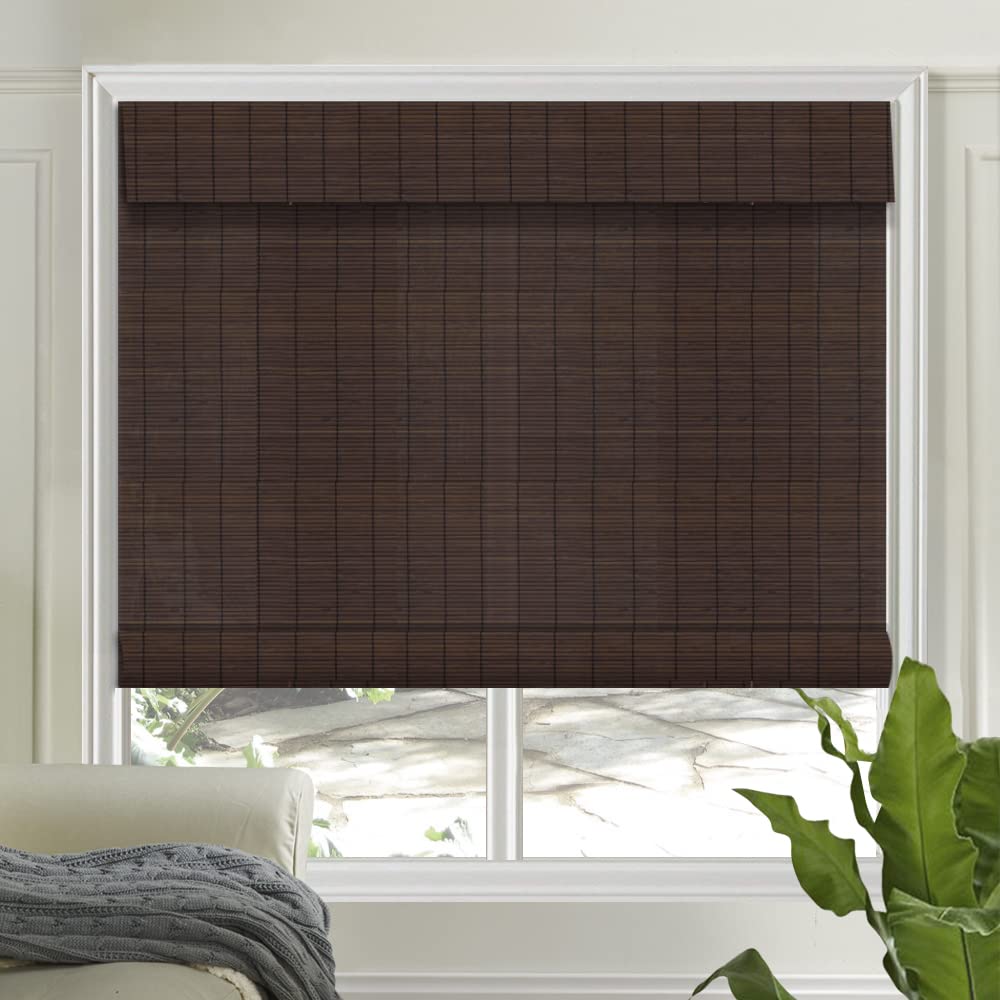 Letau No Drill Cordless Bamboo Roller Shades in Color 16
