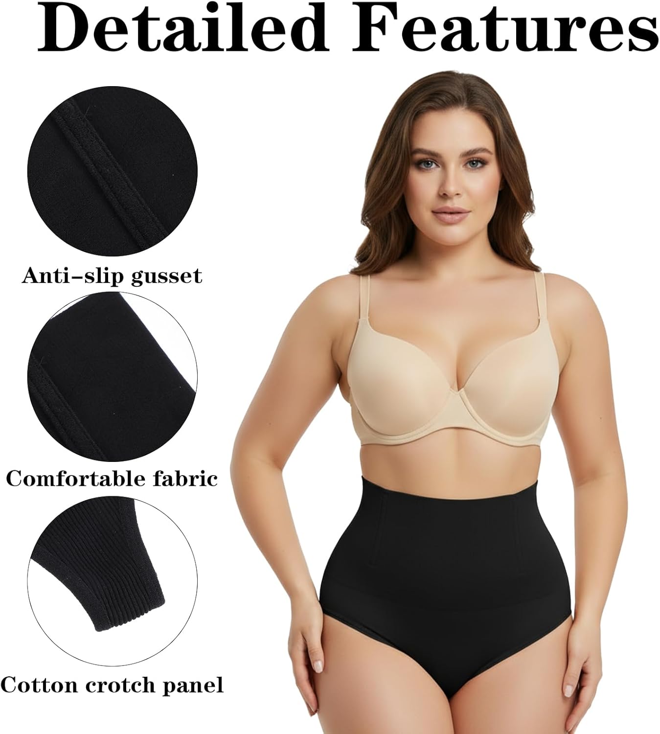 Yolev Thong Shapewear Tummy Control, High Waist Thong Shapewear Nylon Tummy Control Underwear for Women - Image 2