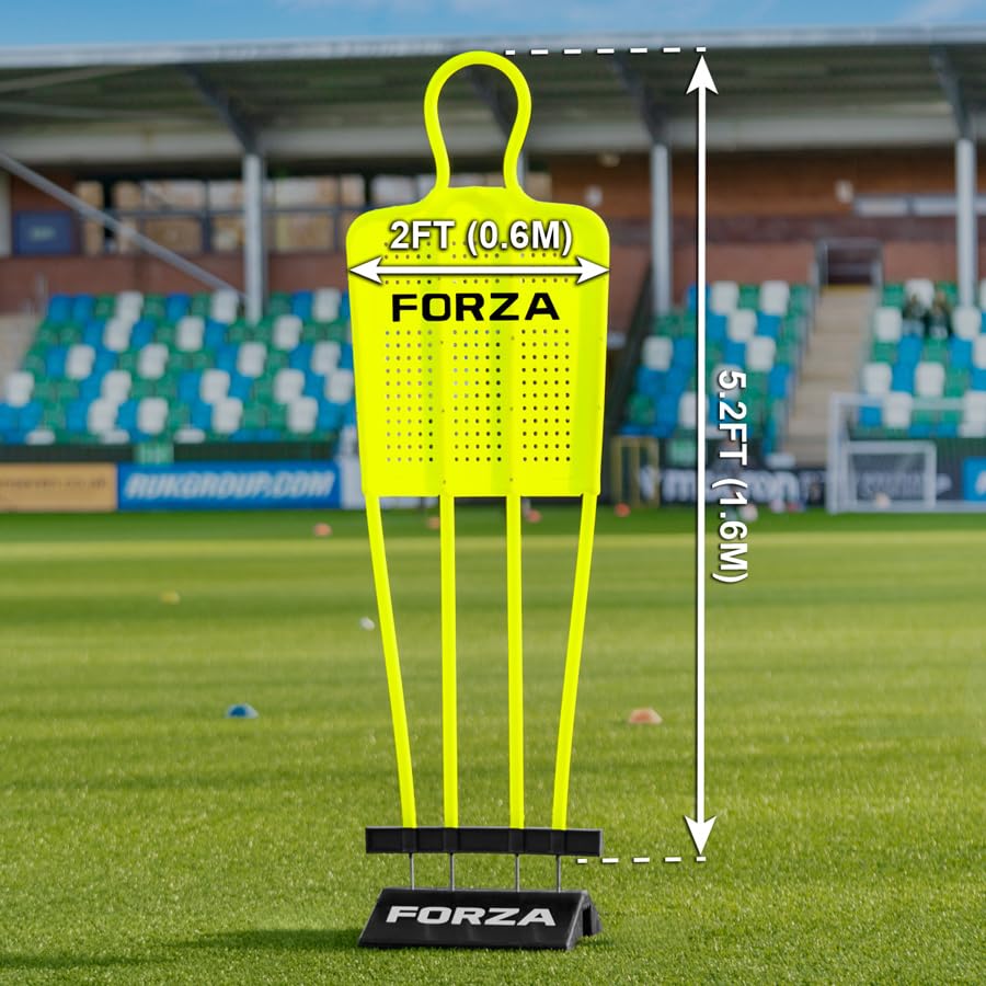 FORZA Astro Fußball-Dummies (Unterlage Werden enthalten) | Freistoß Dummies für Fussball | 3 Größe erhältlich | Eignen Sich für mehrere Oberflächen (Jugendliche, Einzeln)