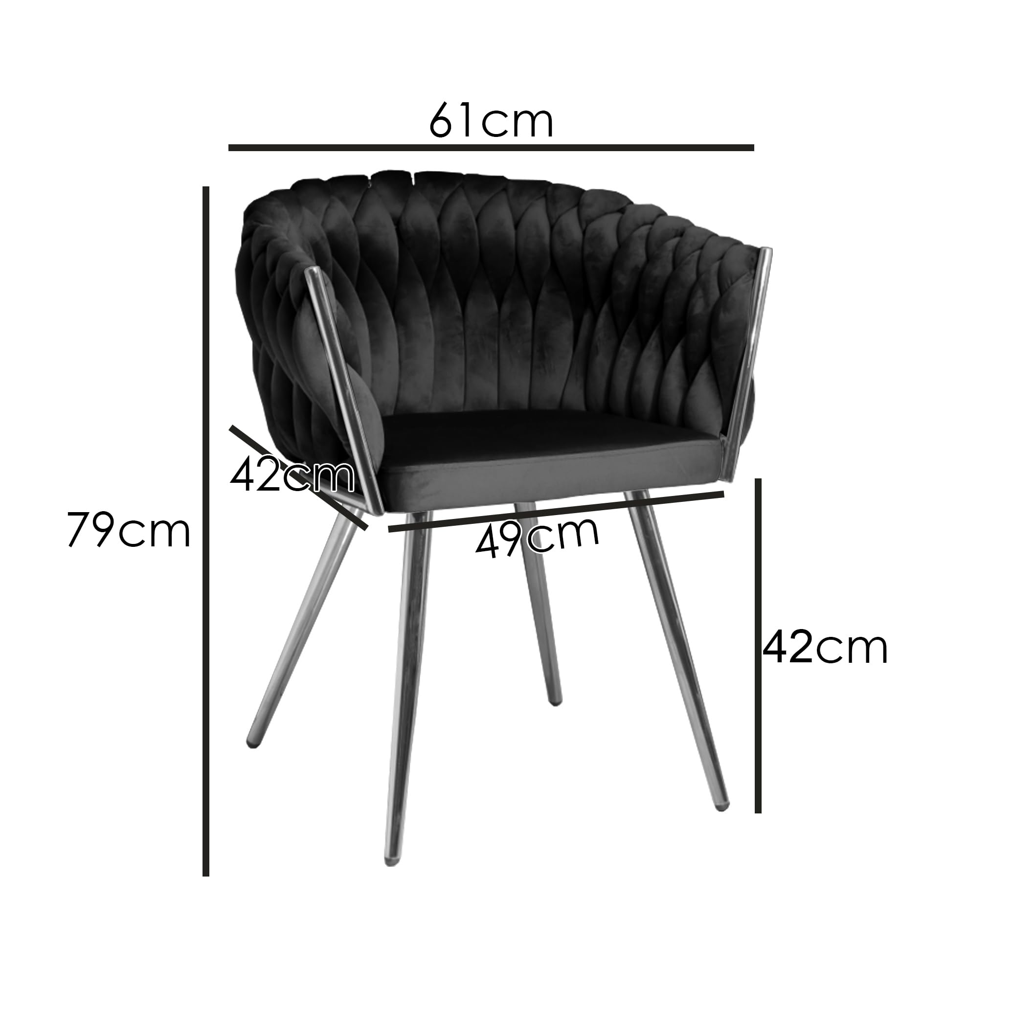 BETTSO - Larissa - Upholstered chair - with braided/woven backrest - velour/velvet - golden metal legs - office chair - dressing table - dining room - velvet beige Product Image 3
