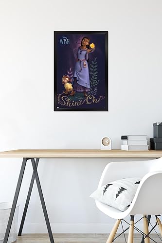 Miniatura 6 de Trends International Disney Wish - Póster de pared Asha, 14.72 x 22.37 pulgadas, versión enmarcada en negro