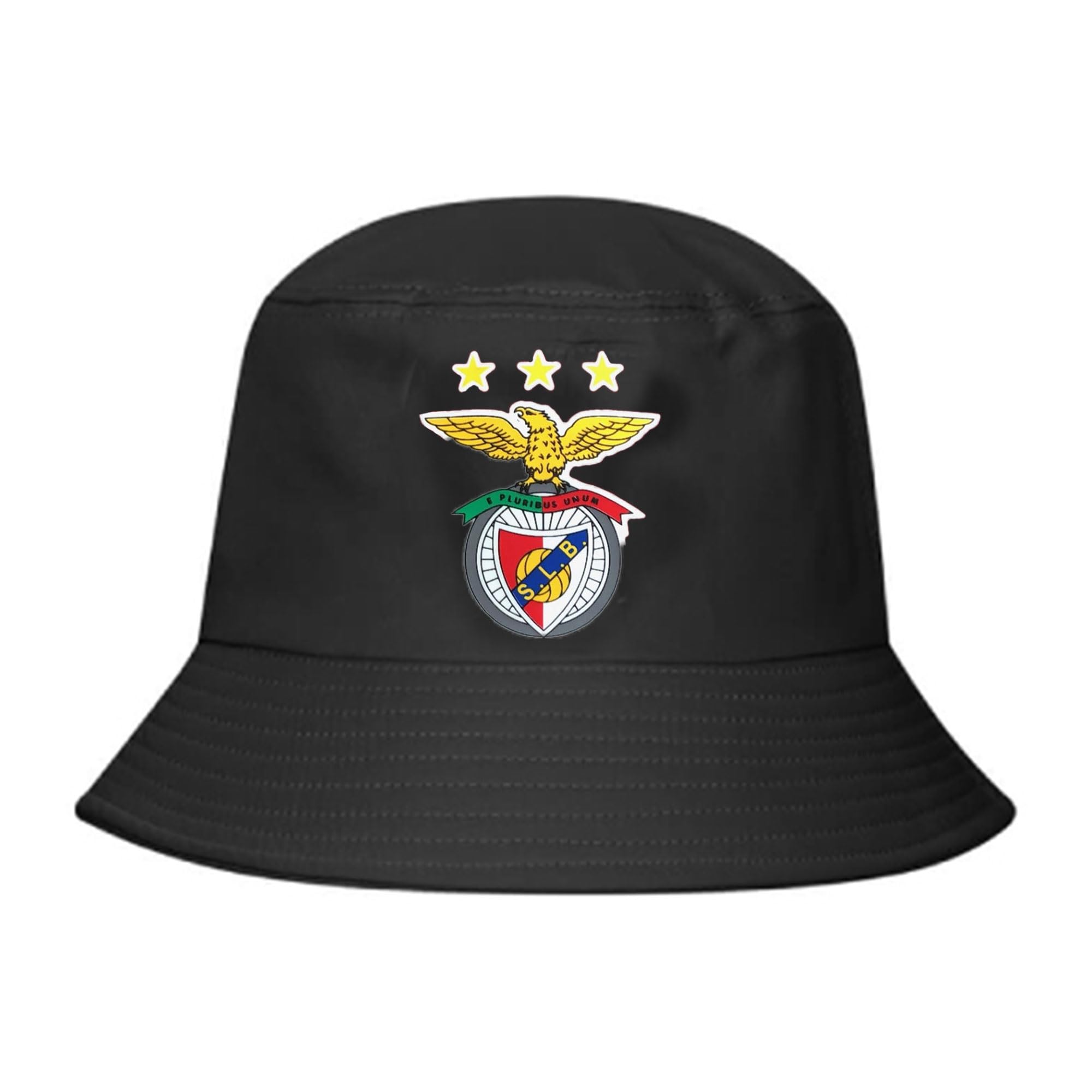 SL Benfica Official Bucket Hat, Black Benfica Fans Sun Hat, Water Resistant Benfica Bucket Hat - Benfica Souvenir Sun Hatblack