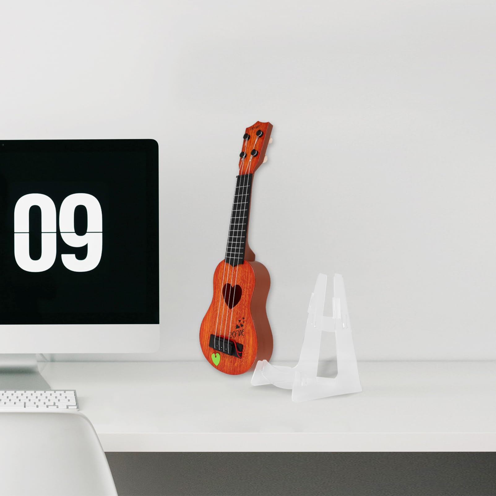 TOYANDONA Supporto Per Chitarra in Acrilico Trasparente, Stand Da Pavimento Multifunzionale Per Violino, Ukulele e Mandolino, Base Rinforzata Stabile Per Strumenti Musicali