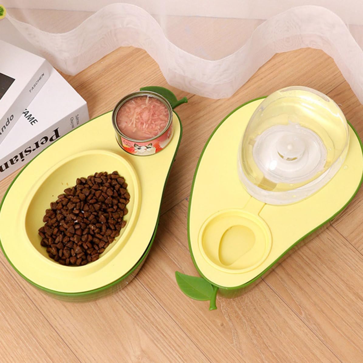 Abaodam 2 Piezas Comedero para Gatos en Forma de Fruta, Cuenco para Mascotas de Abs, Desmontable, para Proteger Las Articulaciones y Músculos Felinos
