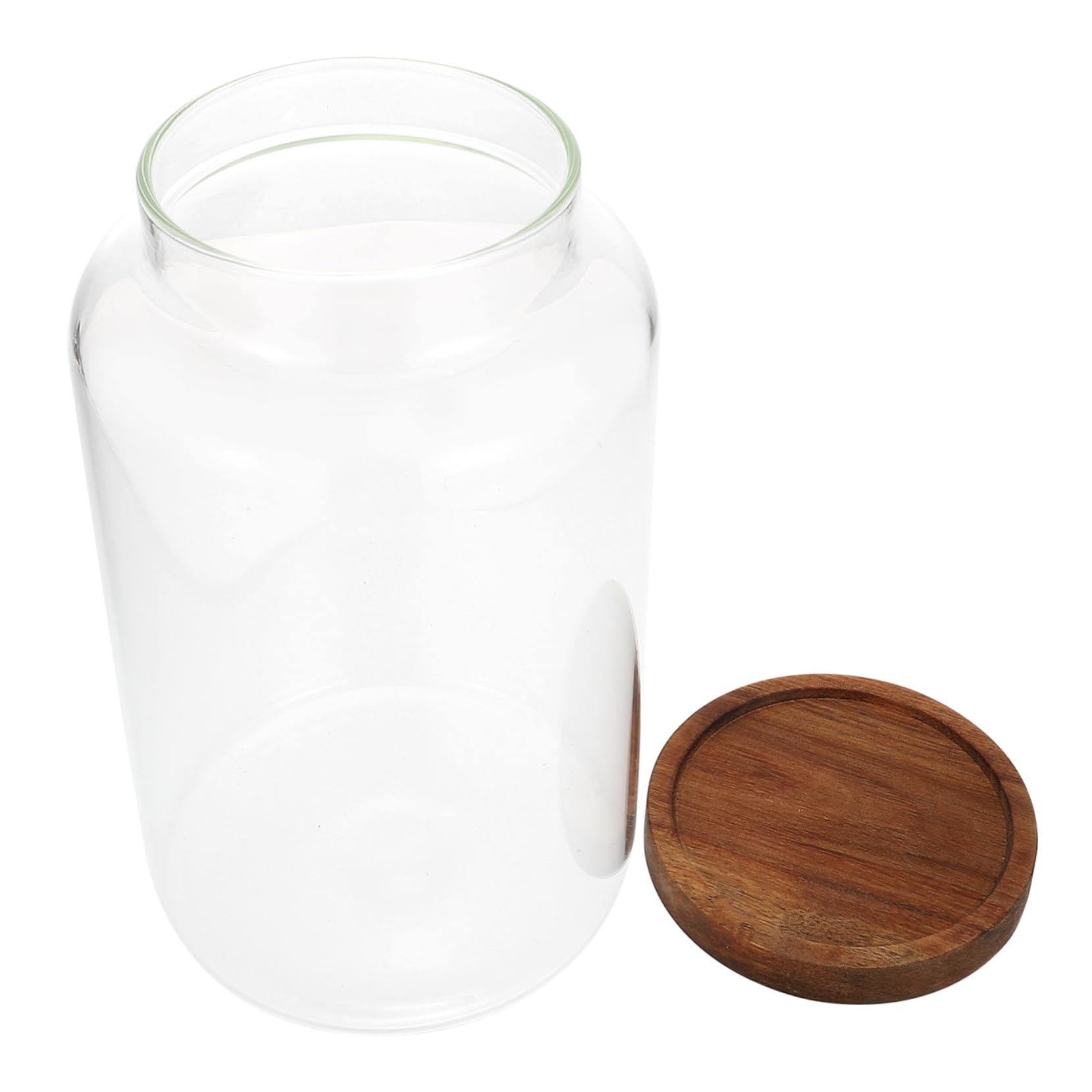 COLLBATH Glas Vorratsglas 2,8l Glasbehälter mit Holzdeckel Luftdicht Versiegelt Küchenaufbewahrung für Getreide Tee Müsli