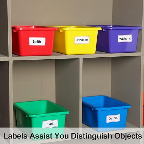 Miniatura 6 de Paquete de 48 contenedores de plástico para libros para el aula, contenedores de juguetes de colores para niños, contenedores de almacenamiento y