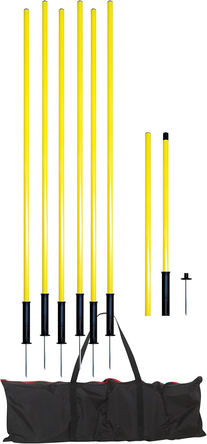American Challenge Agility Poles – Portable Soccer Sticks & Soccer Poles with Spring Base – Perfect for Training Sessions, Dribbling Practice, Footwork Drills & Field Agility Work