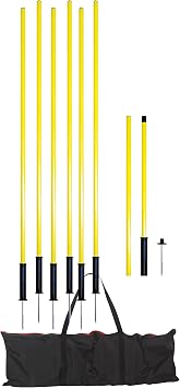 American Challenge Agility Poles Portable Soccer Sticks & Soccer Poles with Spring Base Perfect for Training Sessions, Dribbling Practice, Footwork Drills & Field Agility Work