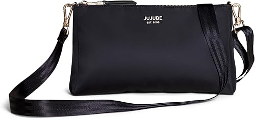 Miniatura 6 de JuJuBe Juego de bolsas de 3 piezas, bolsas grandes, medianas y pequeñas, bolso convertible a pequeño con correa cruzada, perfecto para viajes, Negro