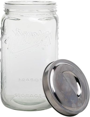 Miniatura 4 de Mason Craft & More Airtight Kitchen Food Storage Clear Glass Pop Up Lid Canister, Extra Large 4.6 Liter Pop Up Canister