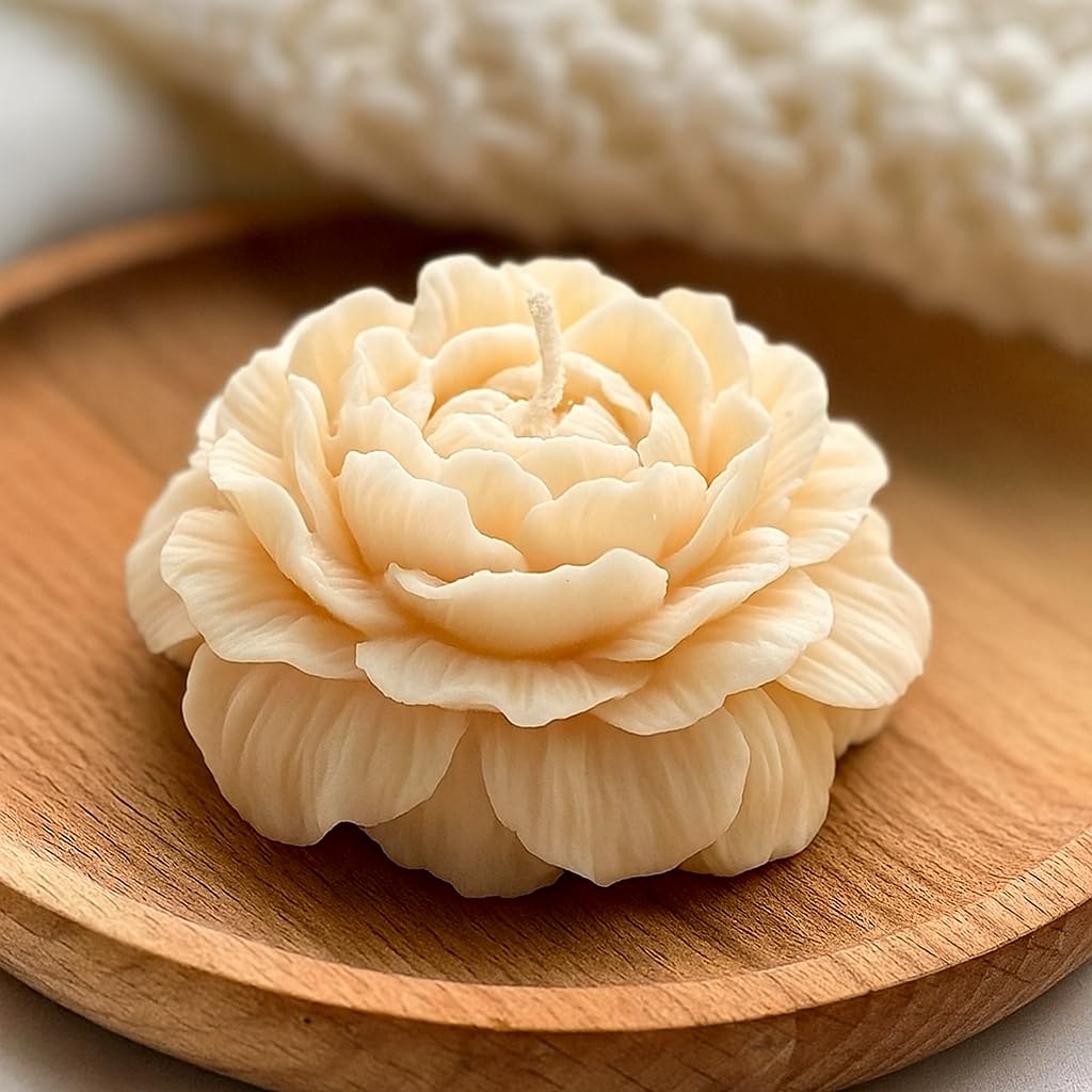 Writtini Peony Scented Candle – Hand-Poured Premium White Wax Candle with Fresh Floral Fragrance, Long-Lasting Burn for Home Décor, Relaxation & Gift Giving-image-2