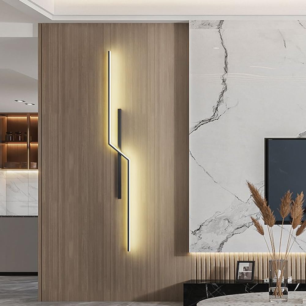 Moderno Applique da Parete a LED, Lampada da Parete lineare in Metallo, apparecchi di Illuminazione da Parete per Interni a 3 Colori, Lampada da Parete a Striscia Lunga per Soggiorno, Portico