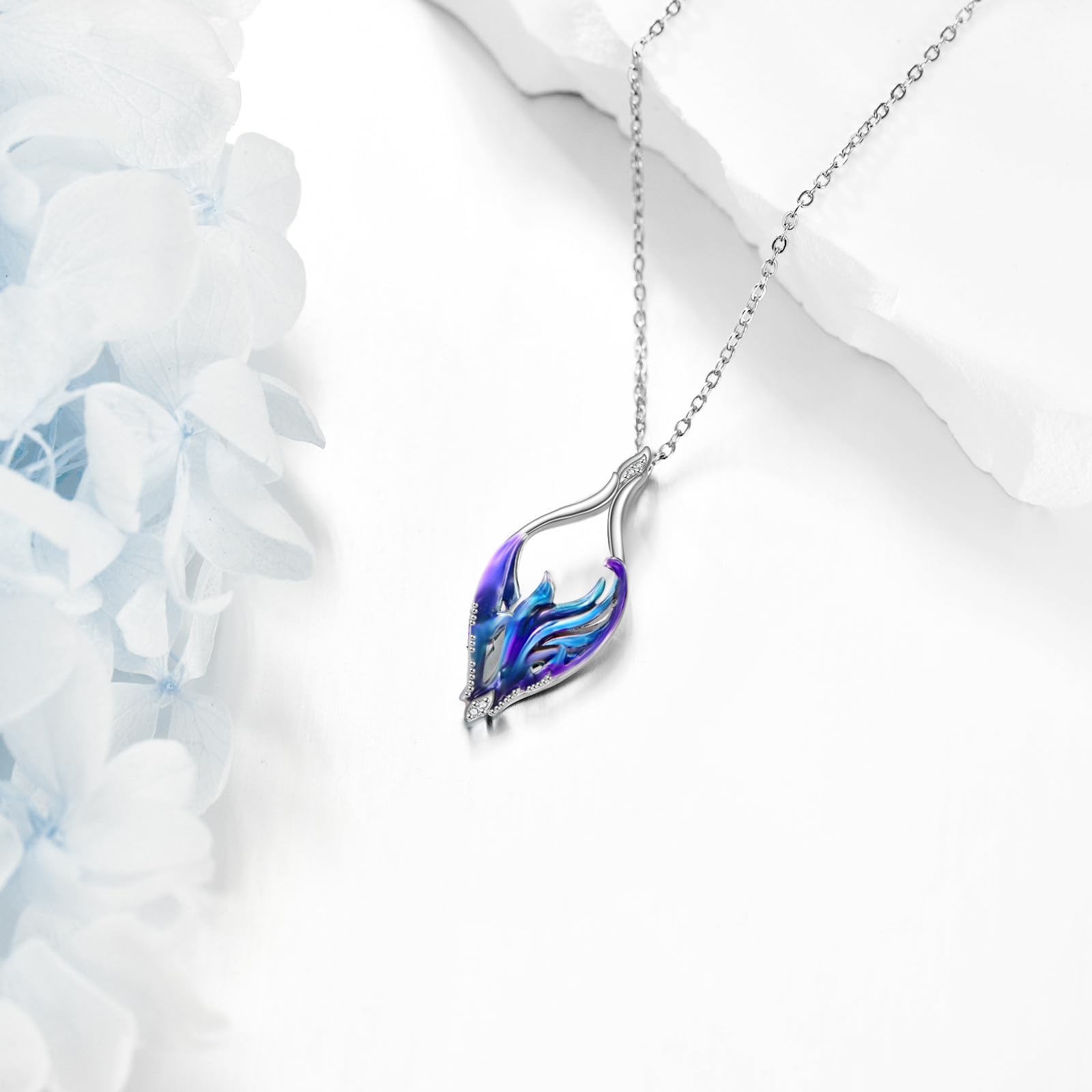 YAFEINI Phönix Mondstein/Rotem Kristall/Bernstein Halskette für Damen 925 Sterling Silber Phönix Anhänger Kette Schmuck Geschenk für Frauen Mädchen