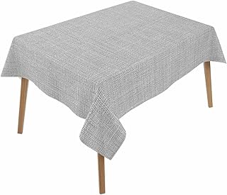 Rectangle Waterproof Table Cloths Solid Color Gray Tablecloths Topper Co...