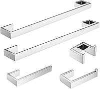 Vista 10 de Fapully Juego de accesorios de baño de 8 piezas de acero inoxidable, juego de accesorios de baño de níquel cepillado montado en la pared