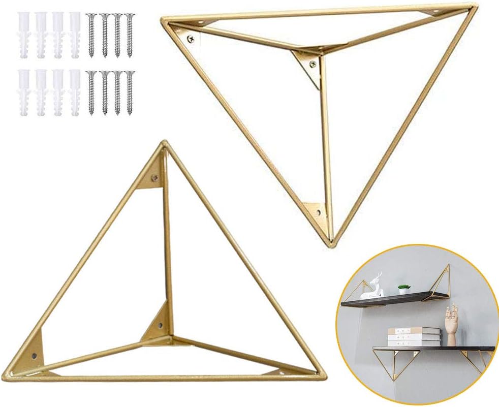 2X Metal Iron Shelf Bracket,Triangular Shelving Brackets,Hairpin Leg