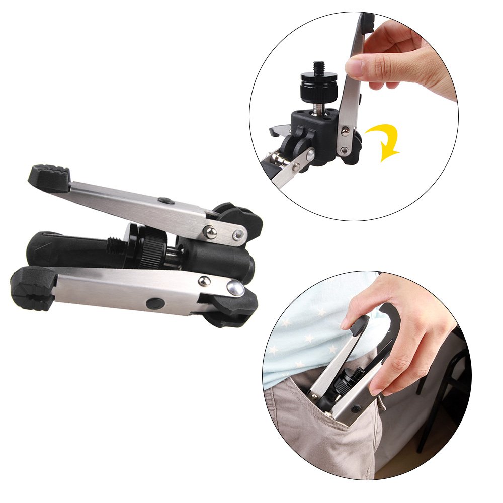 Andoer Support Universel à Trois Pieds pour Appareil Photo Reflex numérique avec Filetage 3/8"