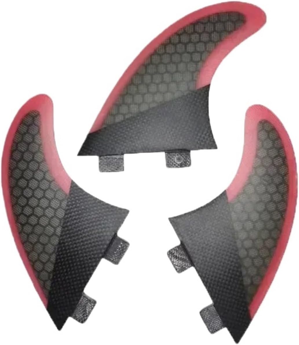 FCS FINS Surfboard Fins Twin Tri Fin A Set G5 Size Fiberglass Core with Carbon M Size Quilhas Surf Fin(Violet)