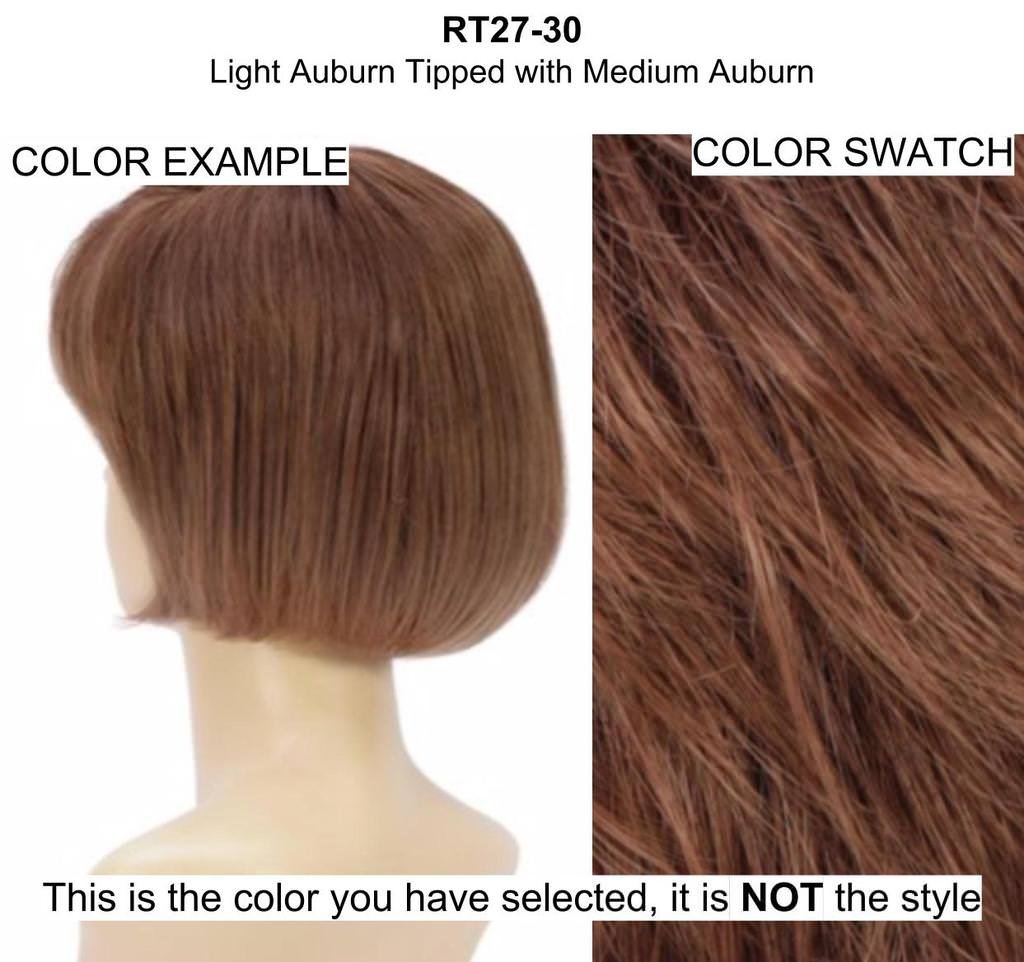 Bundle - 5 Items: Jessica Wig by Estetica, Christy's Wigs Q & A Booklet, 2oz Travel Size Wig Shampoo, Wig Cap & Wide Tooth Comb - Color: RT27/30