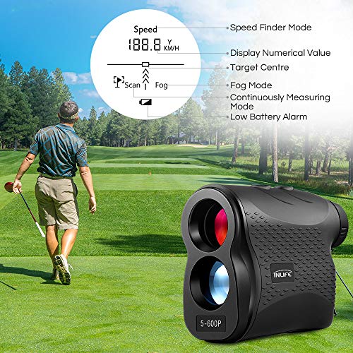 INLIFE Laser Rangefinder 656 Yard Distance Meter 6X Monocular Golf Range Finder with Slope, Flag-Lock, Height, Fog, Distance, Speed Measurement - Thumbnail 3