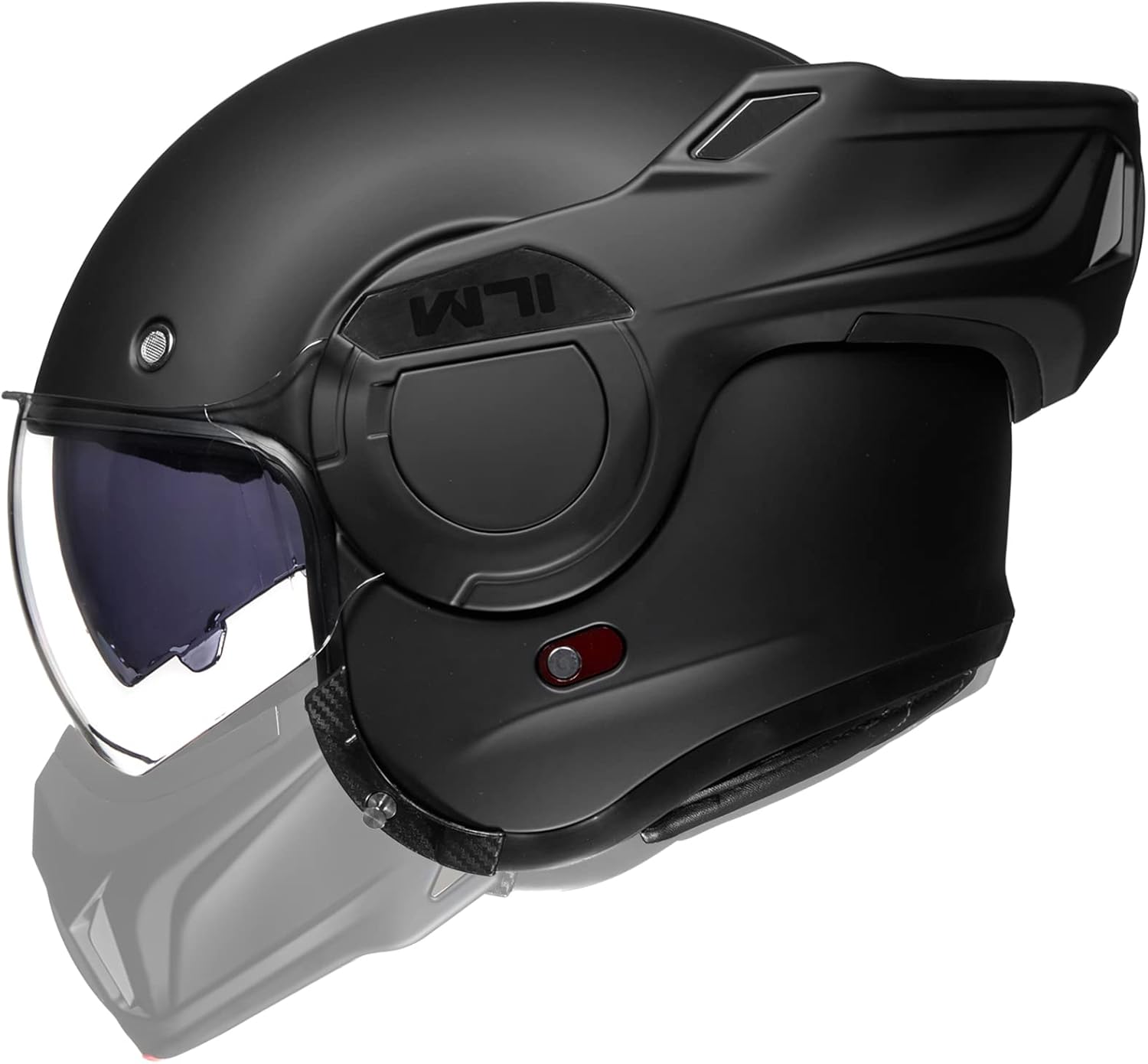 ILM Vintage Full Face Modular Motorcycle Helmet for Adults Men ATV UTV Snowmobile with 180° Reversible Chin Guard DOT Model-B707(Matte Black