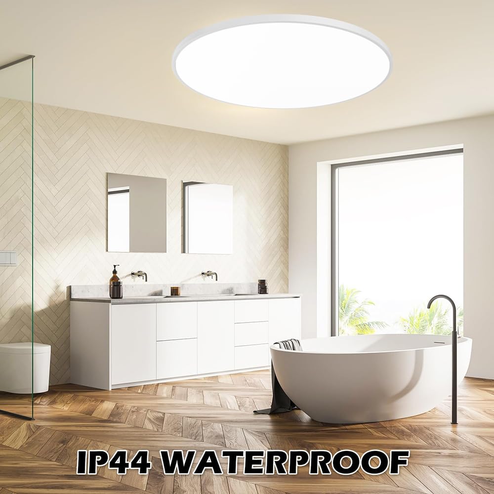 Lámpara de pared LED de techo, luz LED con sensor de movimiento de radar, lámpara IP44 moderna redonda aplicable a baño, dormitorio, cocina, sala de estar