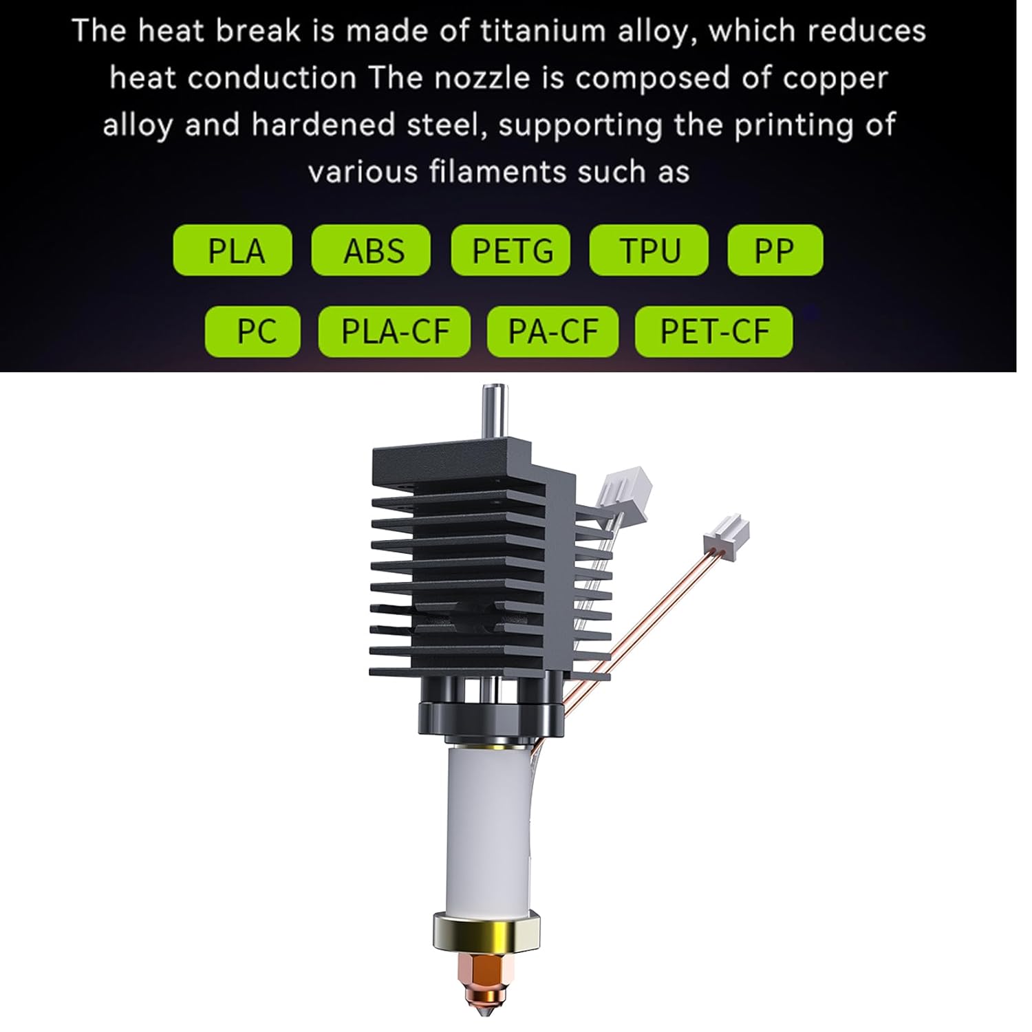 Creality K2 Plus Ceramic Heating Block Kit, 3D Printer 350℃ High Temperature Resistance Heating Block Kit with Heat Sink and Quick Swap Nozzle for K2 Plus