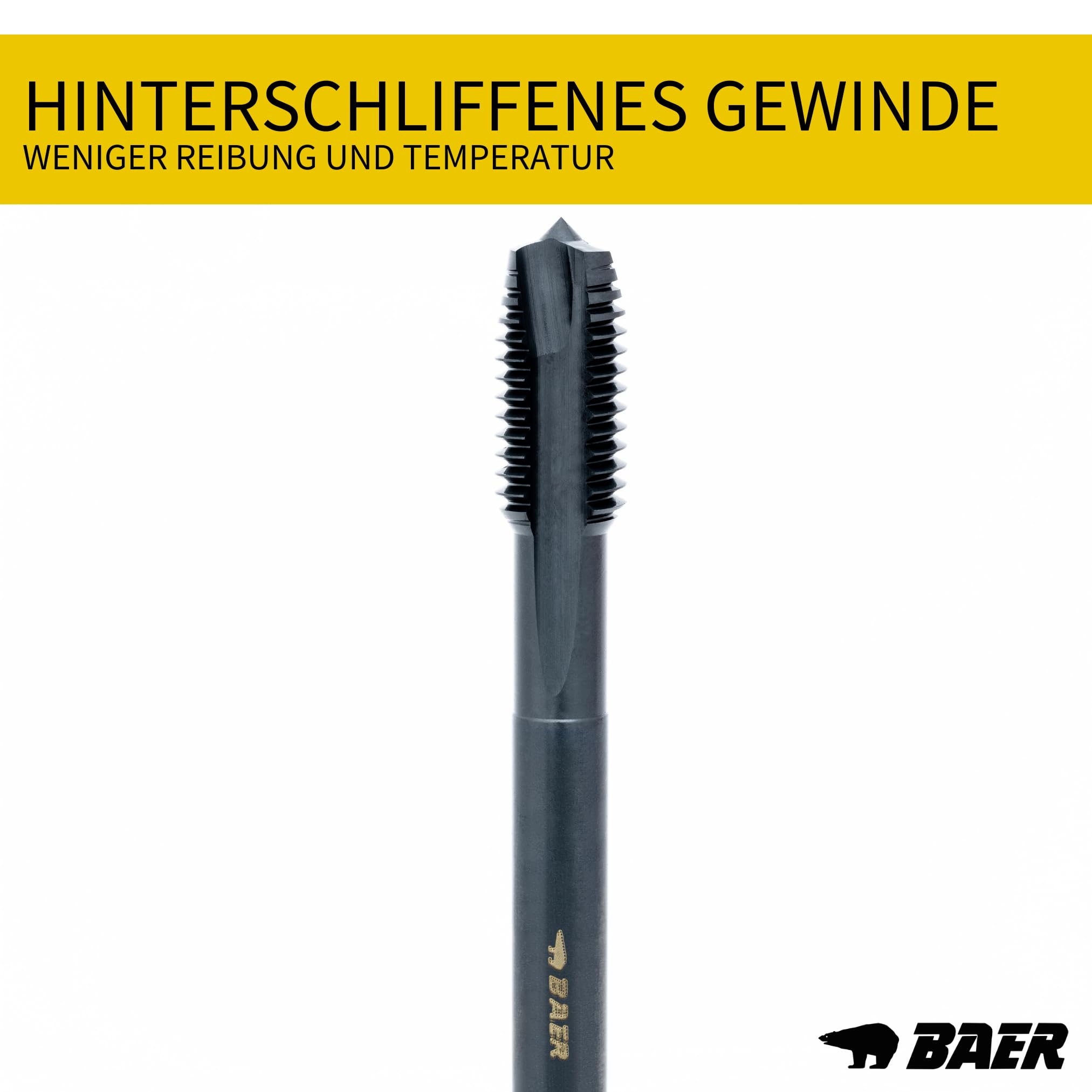 BaerCoil BAER Gewindeschneider Set M3 - M12 - HSSE EDELSTAHL - Maschinengewindebohrer Durchgangsloch + Kernlochbohrer - Edelstahlbohrer - Gewindebohrerset - Gewindeschneidsatz