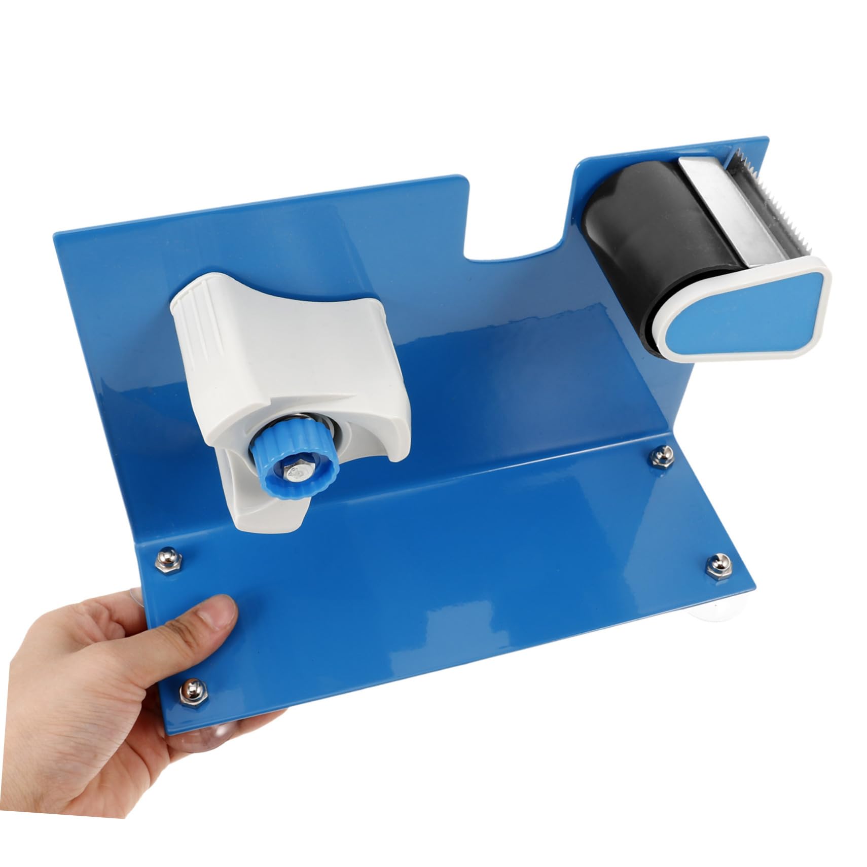 Distributore di Nastro Adesivo Portatile in Ferro Compatibile con Nastro da Imballaggio Fino con Taglierina Integrata e Base Ventosa per Uso Ufficio Magazzino e Domestico