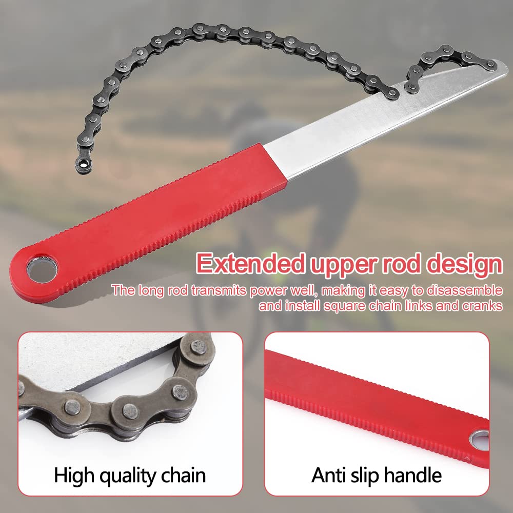 Kit Outils Démontage Cassette Vélo WUSJCOF | Fouet à Chaîne + Extracteur + Clé Pédalier - Compatible 6 à 11 Vitesses