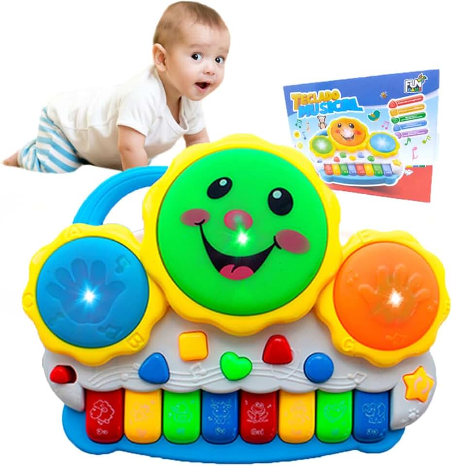 Piano Tambor Musical Para Crianças E Bebês Sons De Animais
