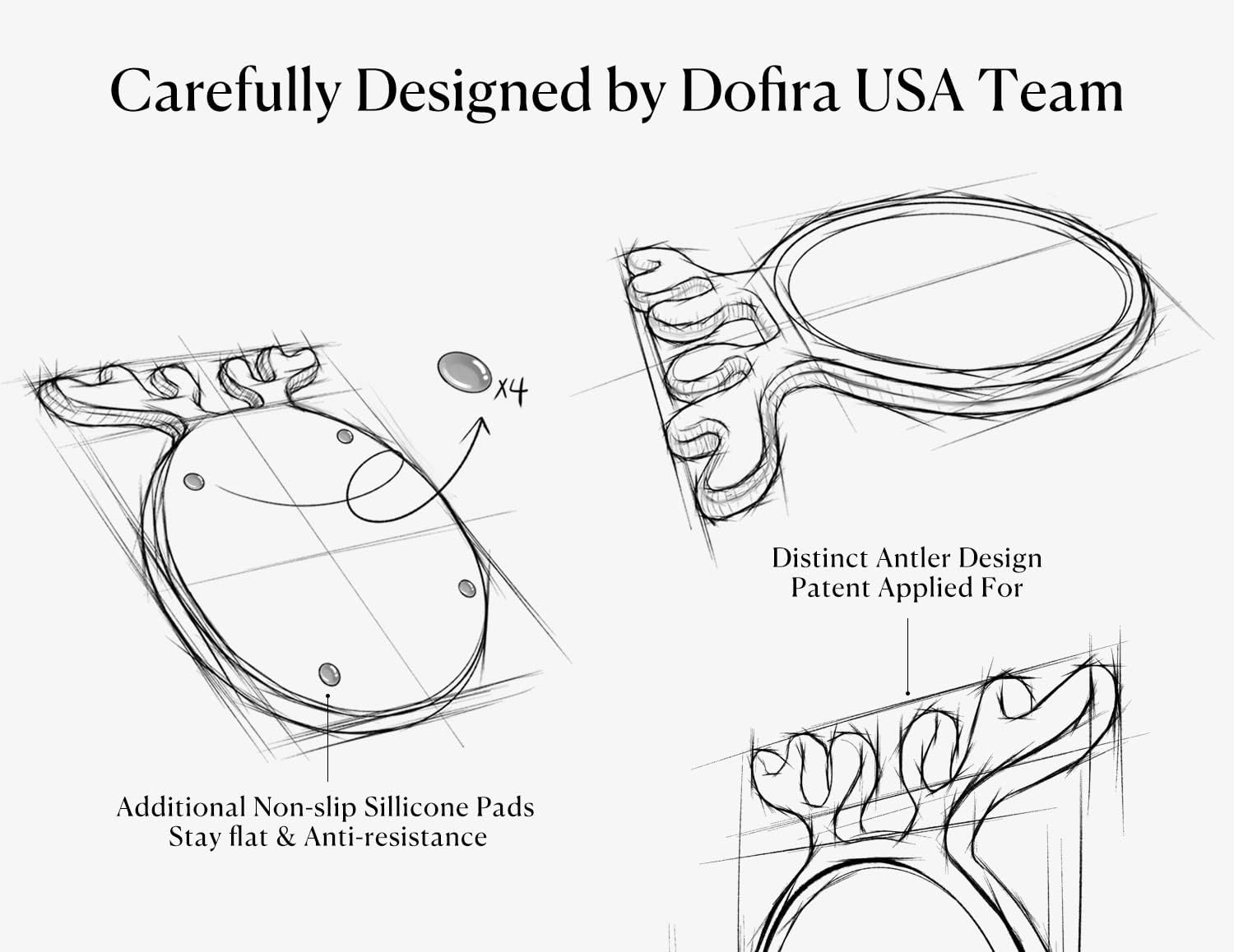 Dofira Acacia Wood Serving Platter with Antler Handles, Decorative Plate Kitchen Organizer, 8" Round Wooden Food Tray for Snack Fruit Appetizer, Forest Series Gift for Christmas, Wedding, Birthday
