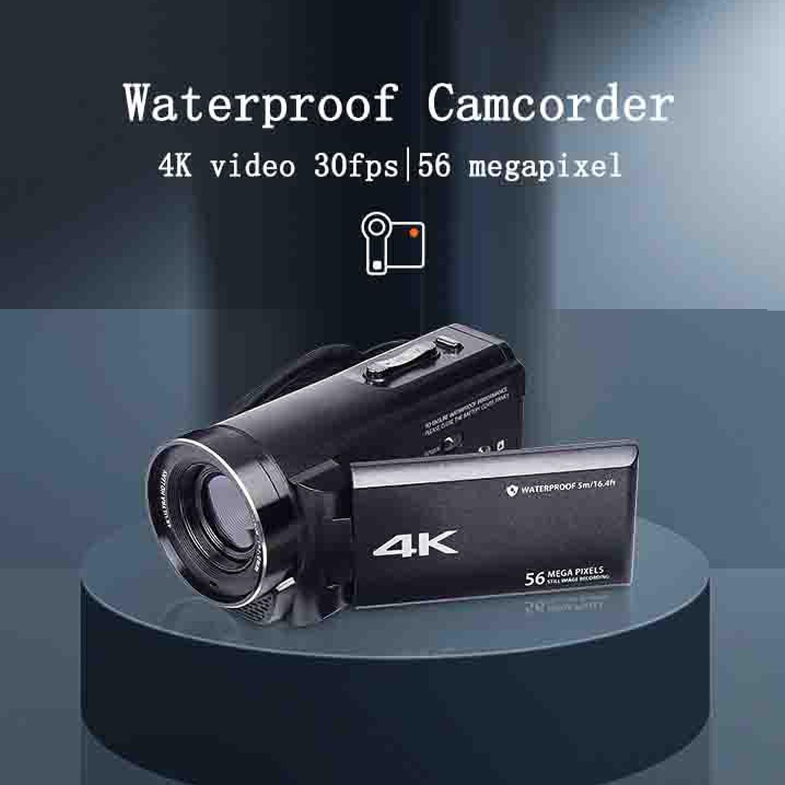 Amazon | 4k 小型 5600万画素 本機防水 防塵 耐衝撃 充電式 水中カメラ 