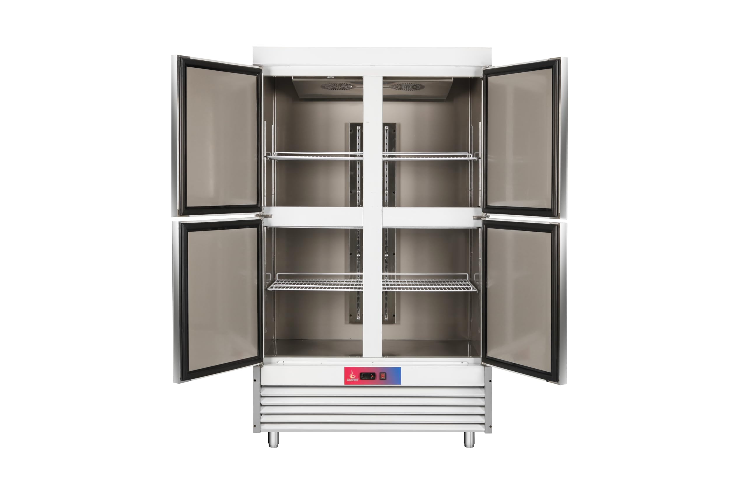 Armario Refrigerado 4 Puertas Motor Abajo Línea Gaona – Acero Inoxidable Profesional – Refrigeración Ventilada +2°C/+8°C – Gas R290 Ecológico – Clase Energética D – Luz Interior – Hostelería y Restaur