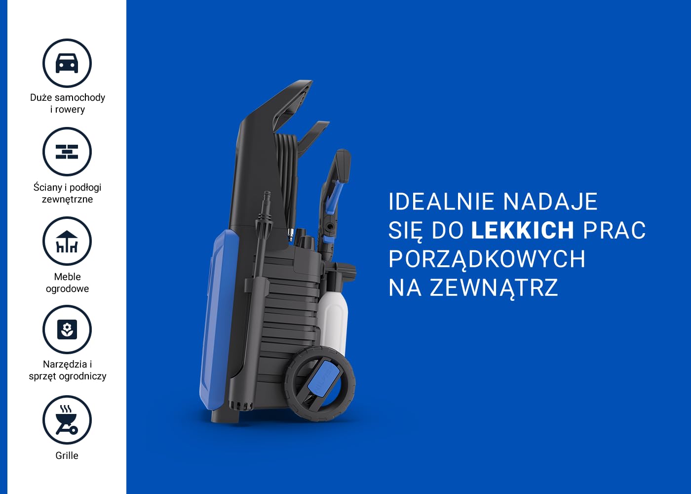 Nilfisk Classic 120 Bar myjka ciśnieniowa – łatwa w obsłudze do mycia samochodu, tarasu i powierzchni zewnętrznych (1600 W)