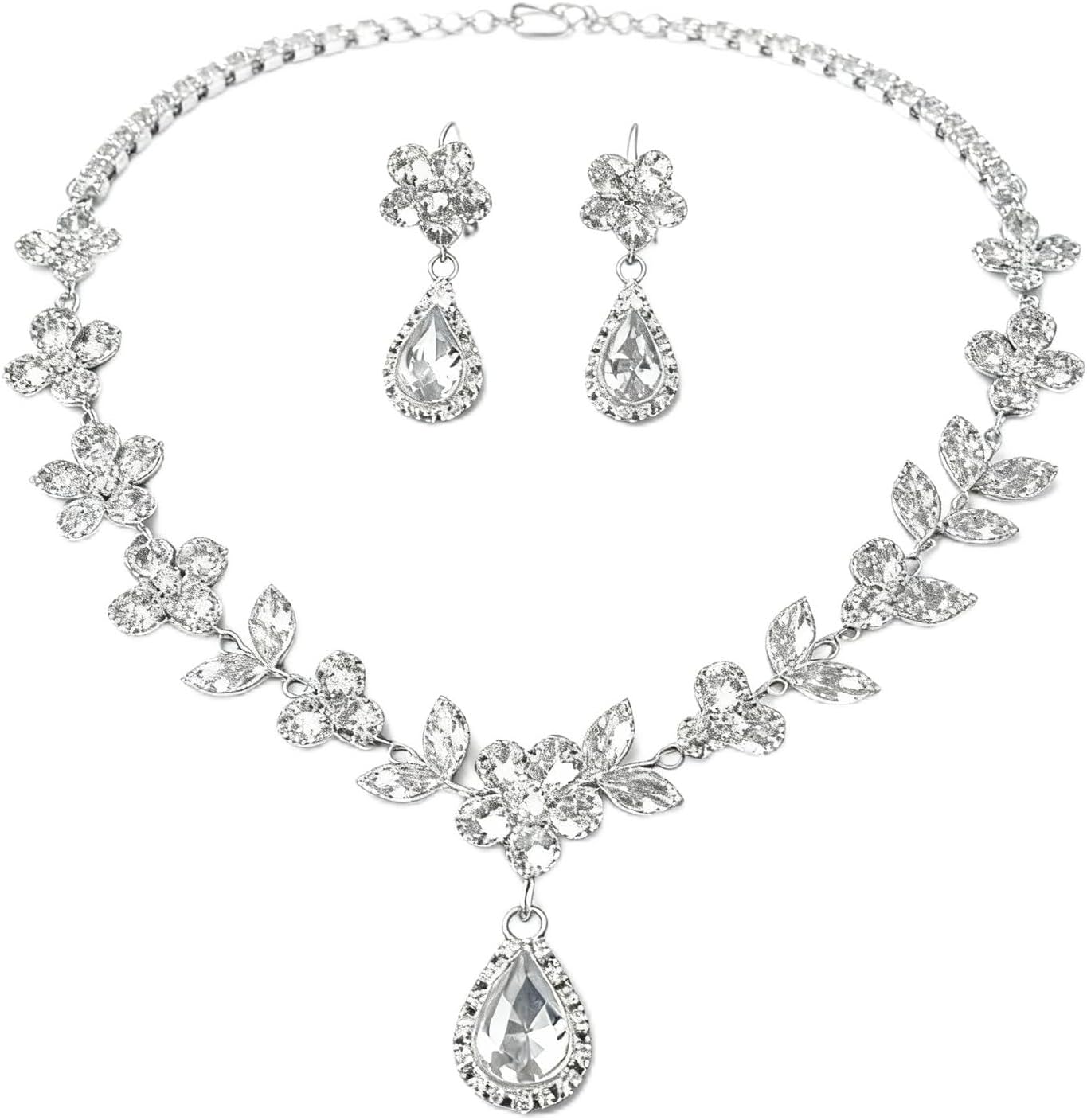 Ranfare 3 Pieces Baroque Queen Crown Set, Tiara Earrings Necklace Crystal Headband Tiaras and Crowns