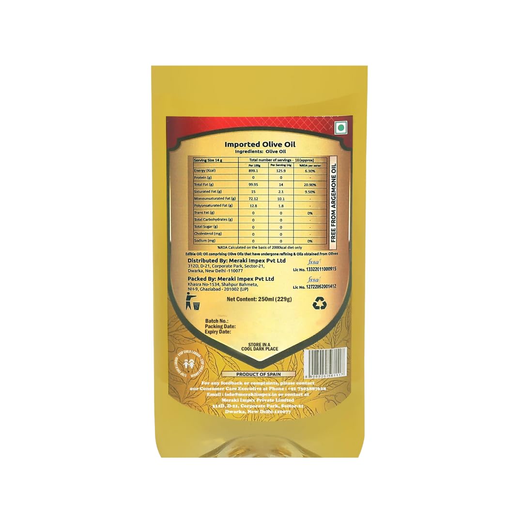 Martino olive oil 250ml extra light olive oil for Indian Cooking Rich in Antioxidants | Ideal for Frying, roasting, sauteing| Extra Light|Neutral Flavour 3