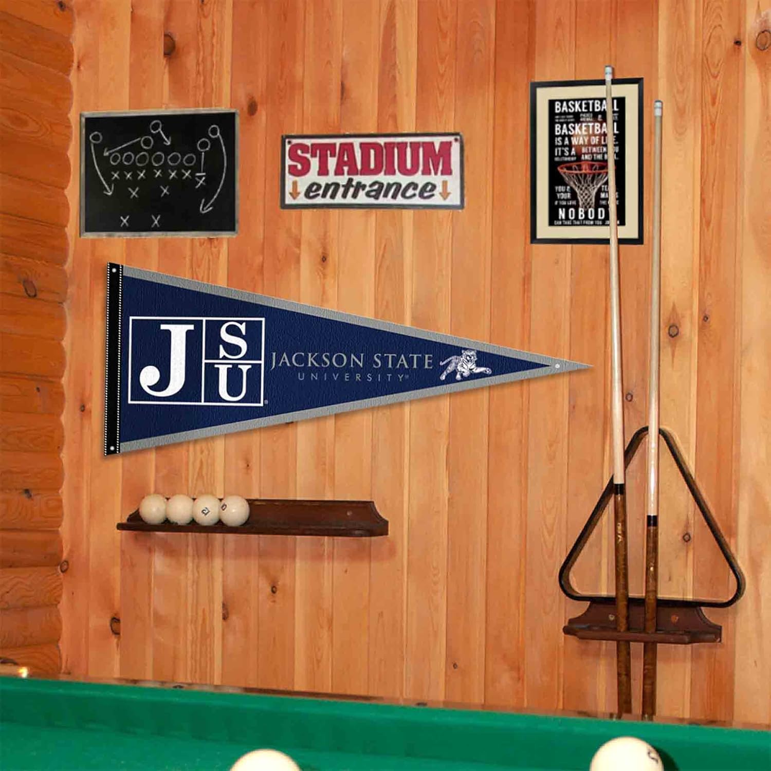 College Flags & Banners Co. Jackson State Tigers Pennant Flag and Wall Tack Mount Pads - Image 4
