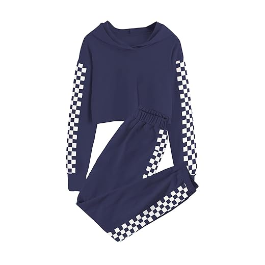 Meikulo Kids 2 Piece Outfits Girls Crop Tops Hoodies Long Sleeve Fashion Sweatshirts and Sweatpants