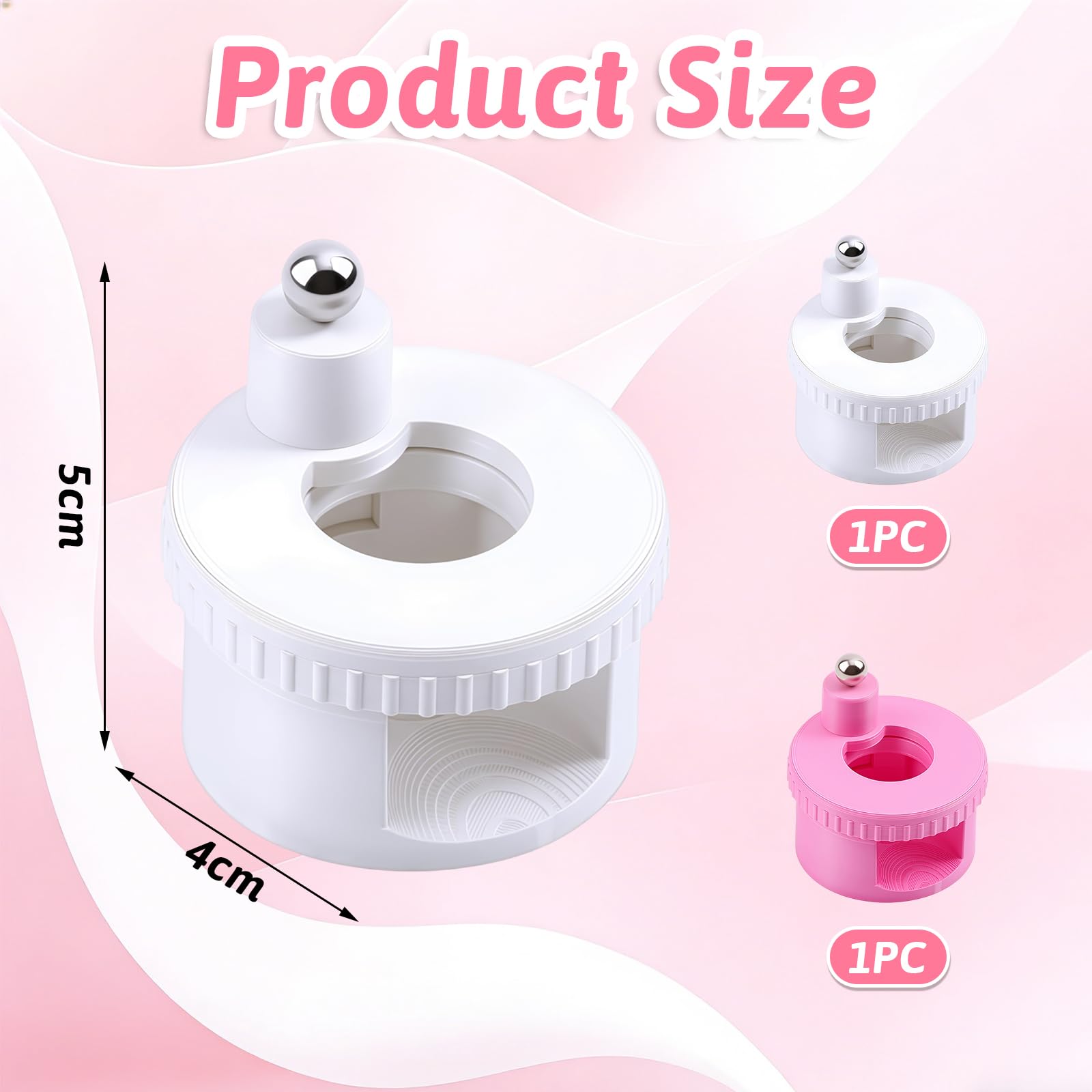 2 PCS 360° Girevole Magnetico per unghie effetto occhio di gatto, Sfera magnetica forte per Nail Art, Forza magnetica uniforme, Strumento magnetico principianti di Nail Design (Rosa &